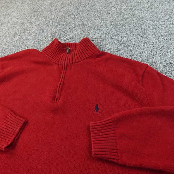 Polo Ralph Lauren Other - VTG Polo Ralph Lauren Sweater Mens 3XB Red Pony Logo 1/4 Zip Mock Neck Pullover